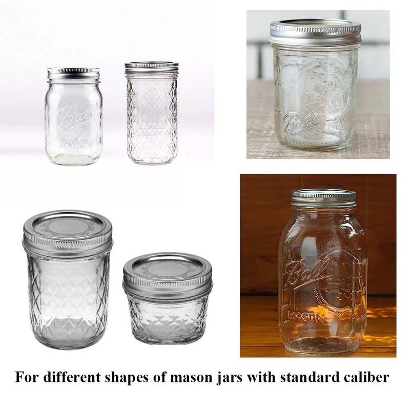 Miaro 6 Pack Mason Jar Lights, 20 LED Solar Cold White Fairy String Lights Lids Insert for Garden Deck Patio Party Wedding Christmas Decorative Lighting Fit for Regular Mouth Jars - Image 5